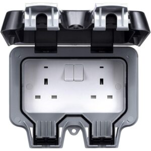 Outdoor Weatherproof Double Electrical Socket.