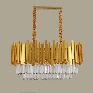 Modern Rectangular Crystal Chandelier in Kenya