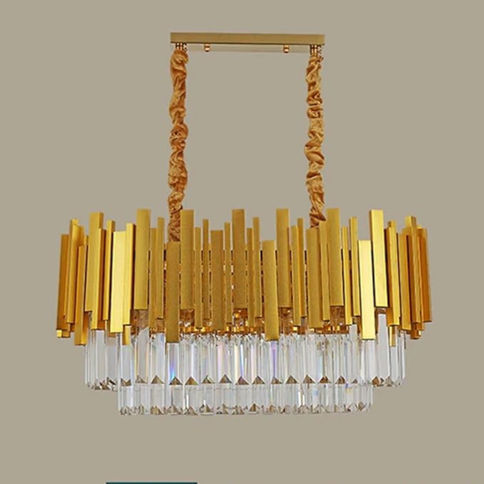 Modern Rectangular Crystal Chandelier in Kenya