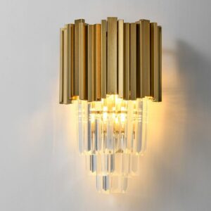 Gold crystal wall light